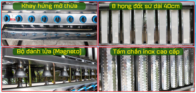 Phụ kiện bếp nướng gas 8 họng F008